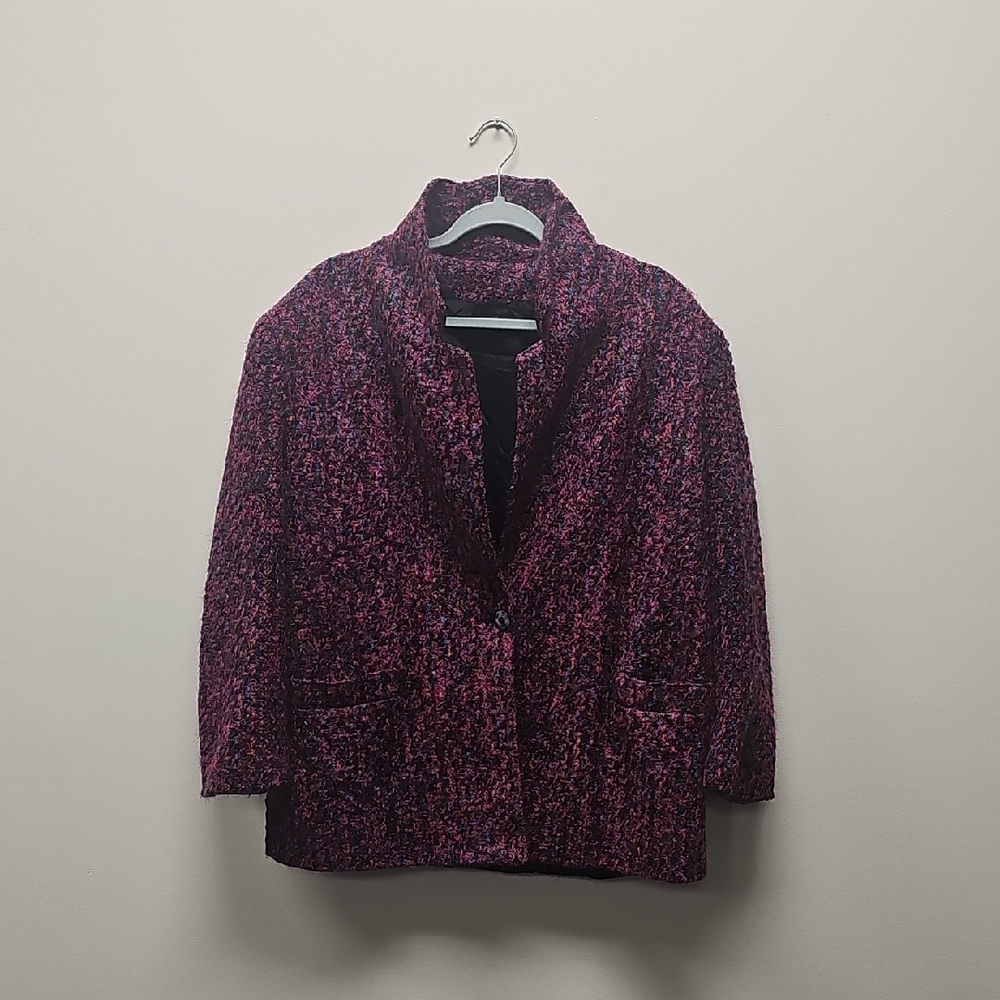 Elegant Women's Tweed Blazer in Pink